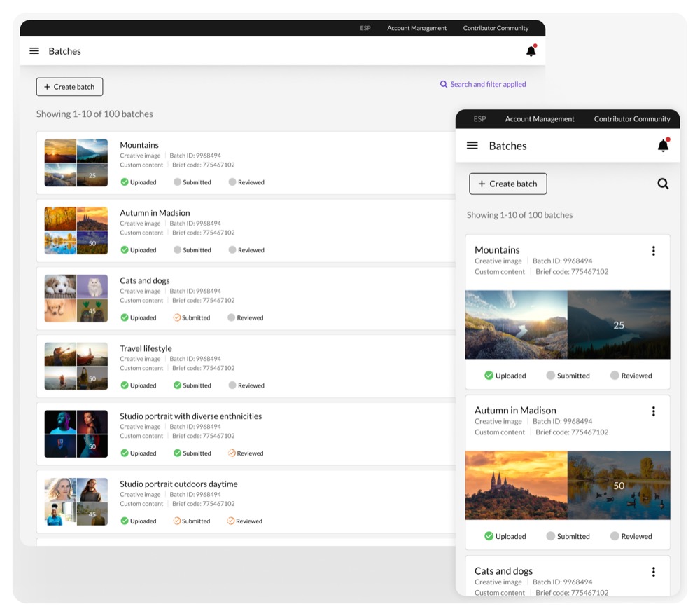 Contribution submission app (GettyImages & iStock)